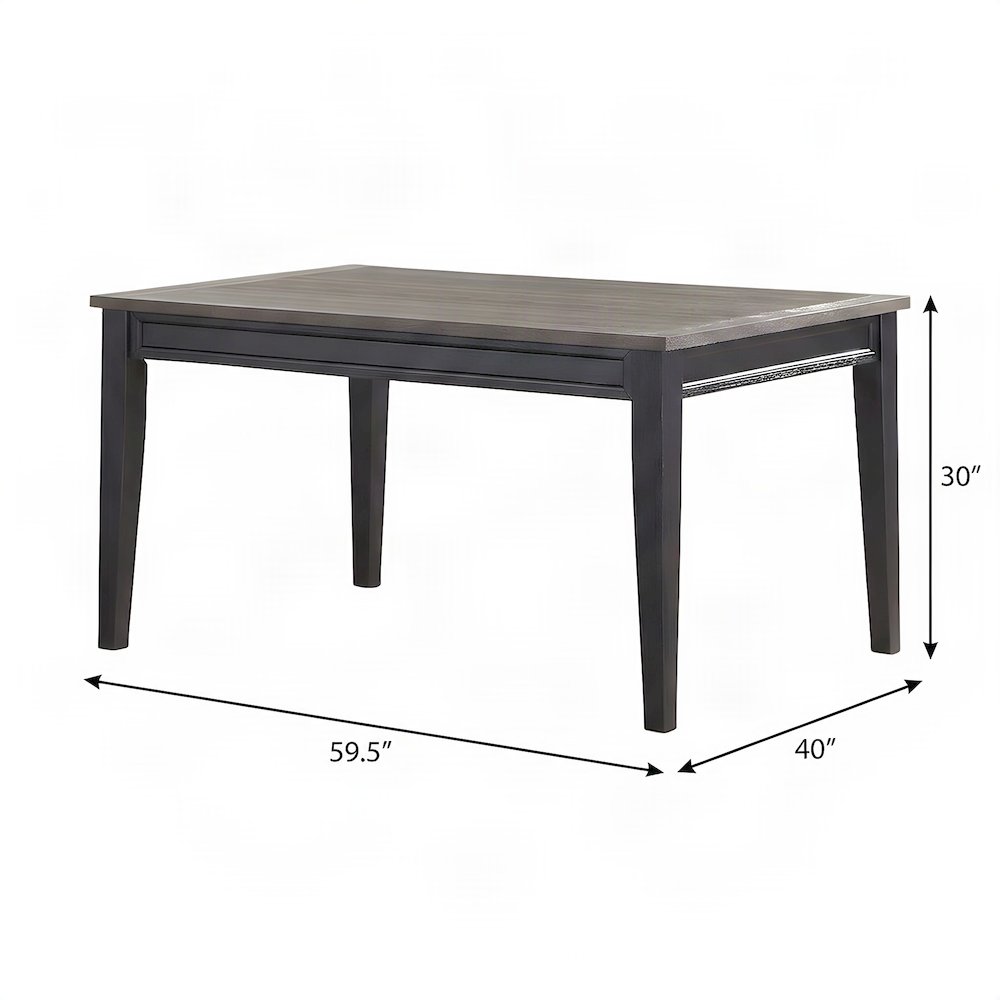Mango and Rubberwood Rectangle Dining Table with Sturdy Frame, Brown