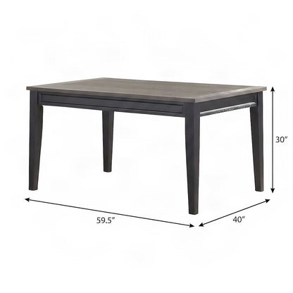 Mango and Rubberwood Rectangle Dining Table with Sturdy Frame, Brown