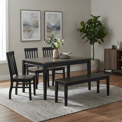 Mango and Rubberwood Rectangle Dining Table with Sturdy Frame, Brown