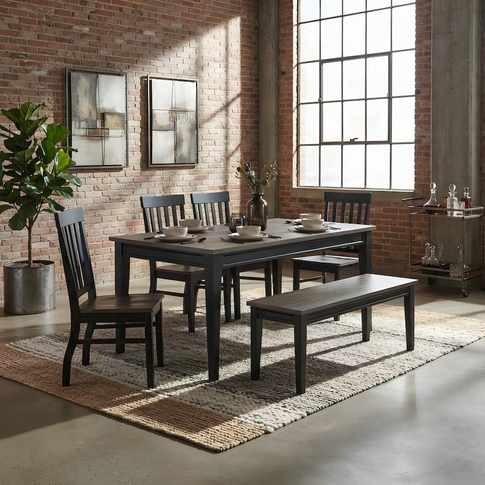Mango and Rubberwood Rectangle Dining Table with Sturdy Frame, Brown