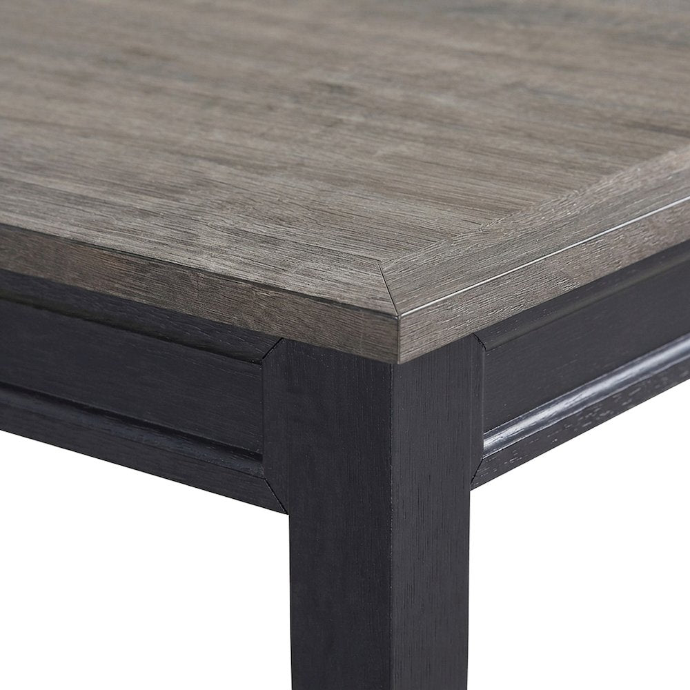 Mango and Rubberwood Rectangle Dining Table with Sturdy Frame, Brown