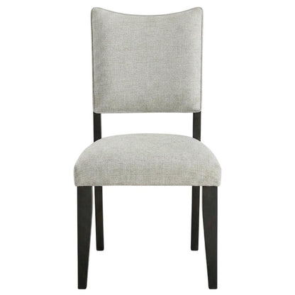 Polyester-Upholstered Dining Side Chair with Rubberwood Legs, Gray