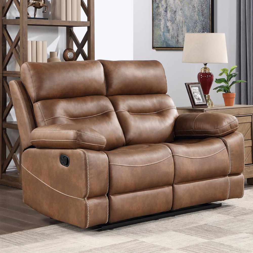 Rudger Manual Motion Loveseat Brown