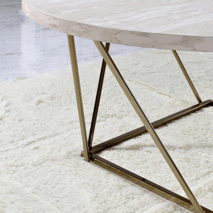 Rowan Faux Marble Top Coffee Table