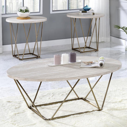 Rowan Faux Marble Top Coffee Table