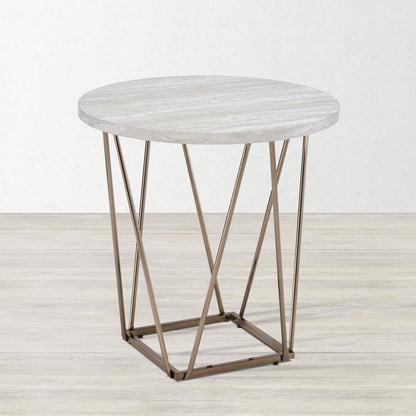 Rowyn Faux Marble Top End Table