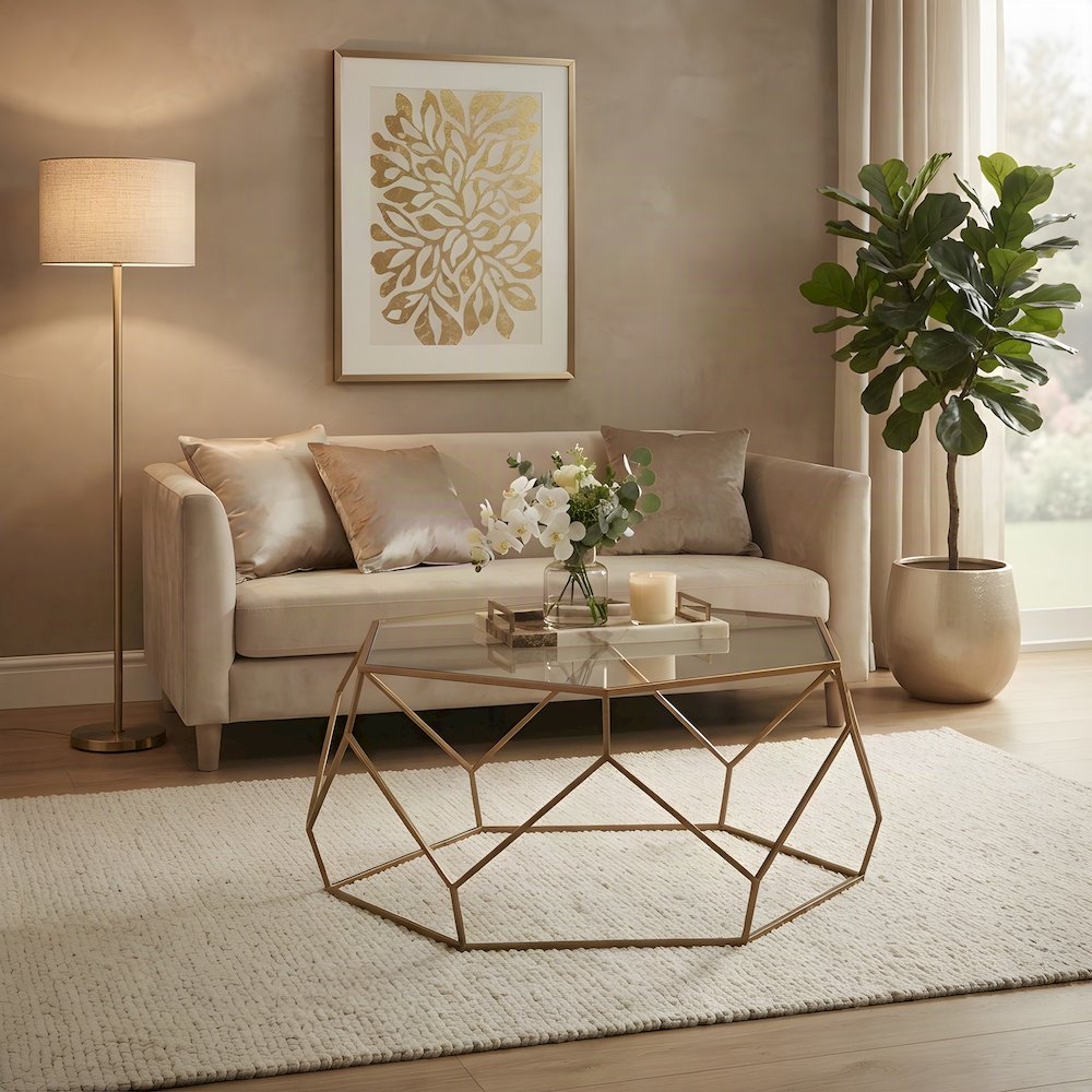 Roxy Mid-Century Modern Square Coffee Table Base for Living Room