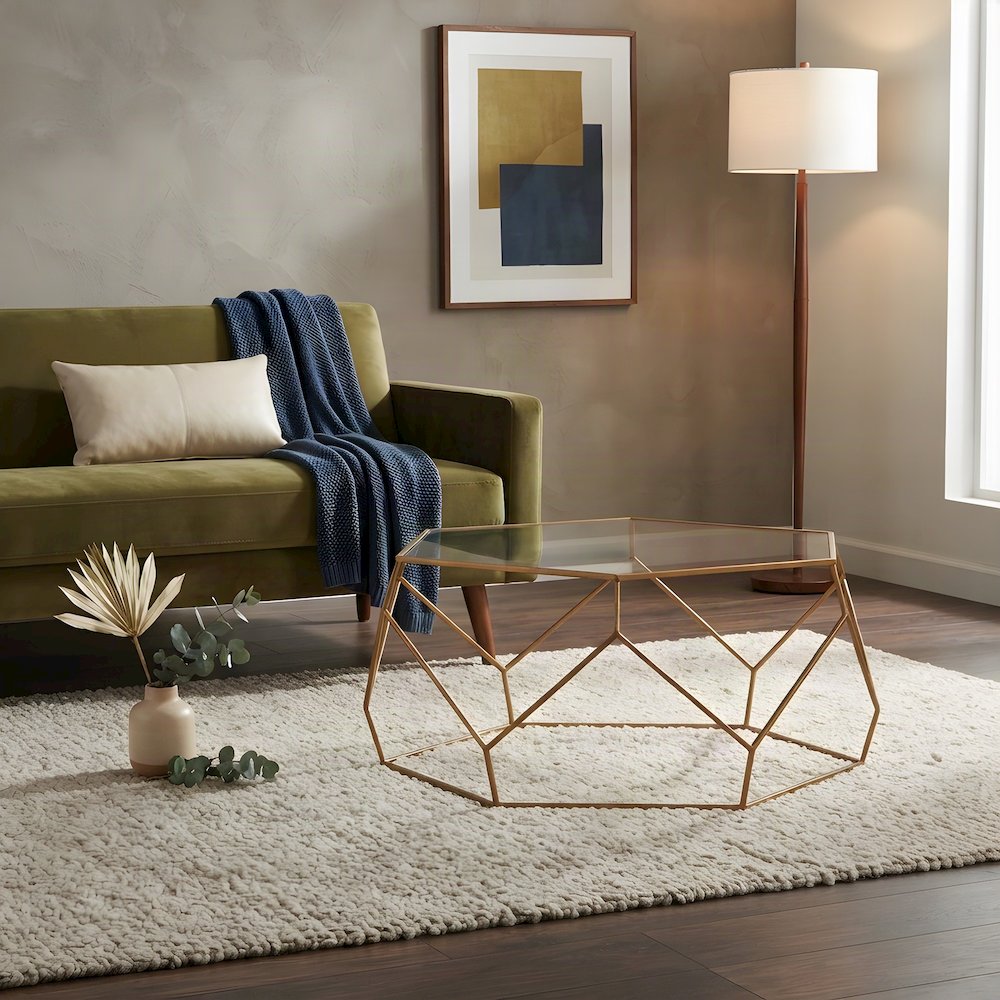 Roxy Mid-Century Modern Square Coffee Table Base for Living Room