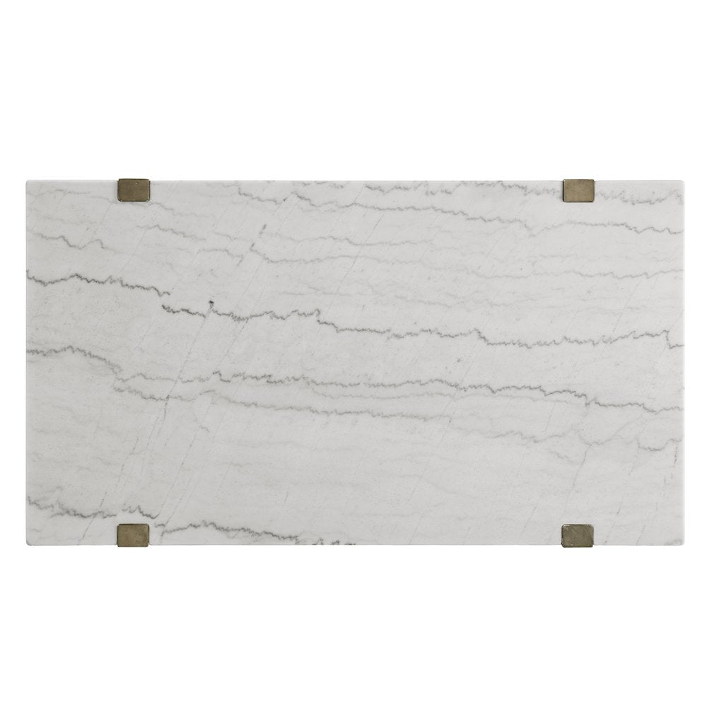 Perth White Marble 3-Piece Table Set (Cocktail, End & Sofa Table)