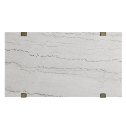 Perth White Marble 3-Piece Table Set (Cocktail, End & Sofa Table)