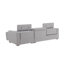 Zara Power Reclining Sectional - Light Gray
