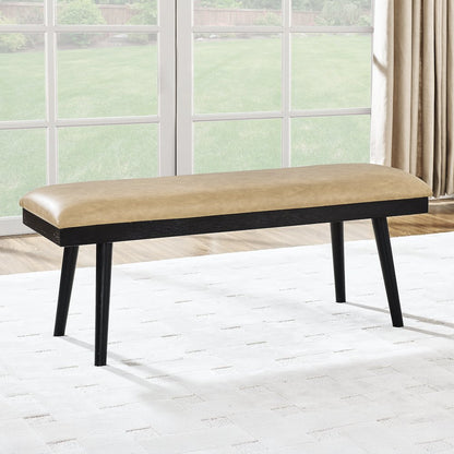 Vida 49″ Sand Vegan Leather Dining Bench