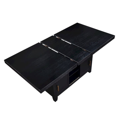 Yves Black Counter Table with Storage