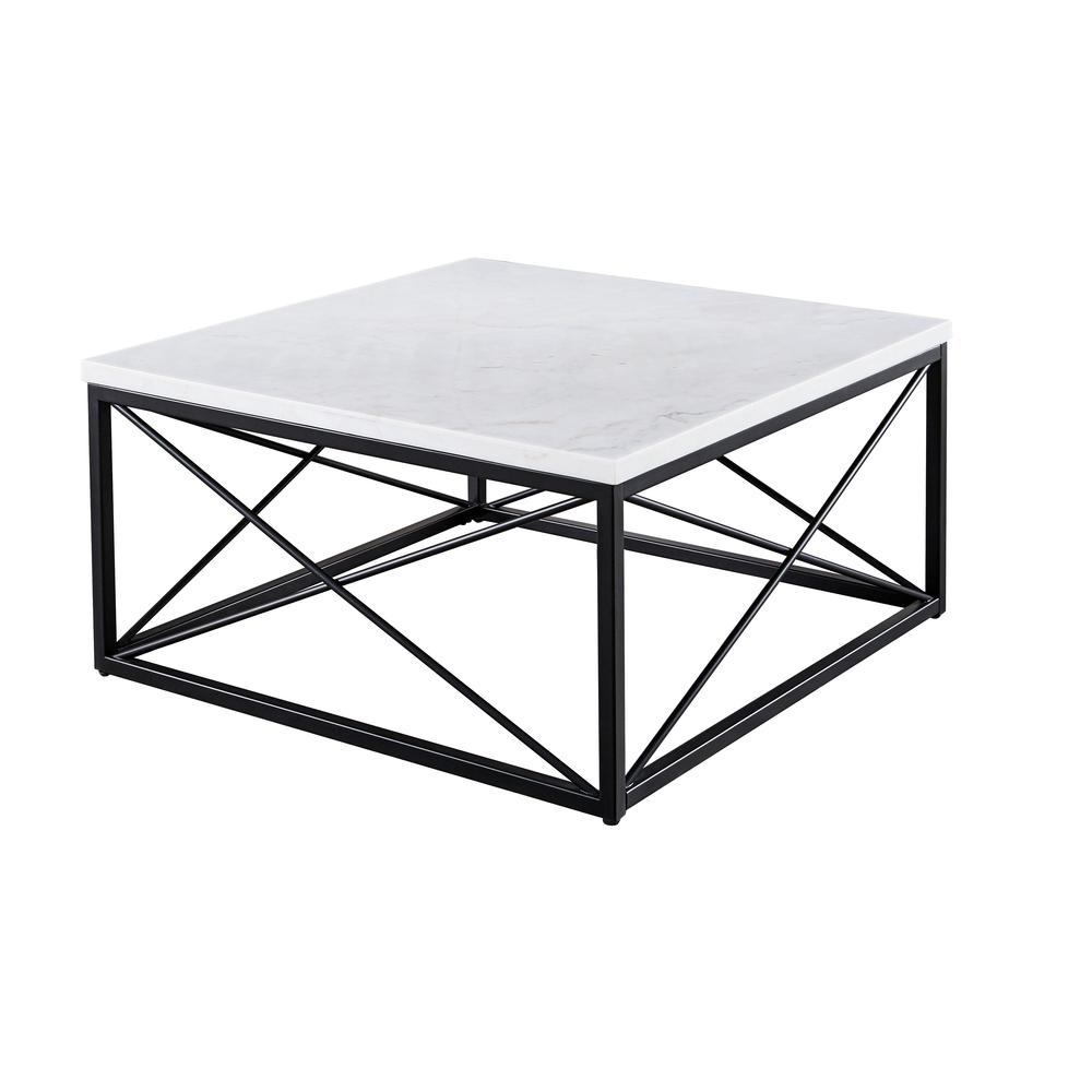Skyler White Marble Top Square Cocktail Table