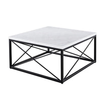 Skyler White Marble Top Square Cocktail Table