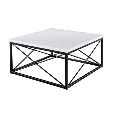 Skyler White Marble Top Square Cocktail Table