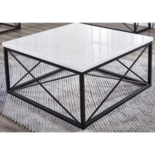 Skyler White Marble Top Square Cocktail Table