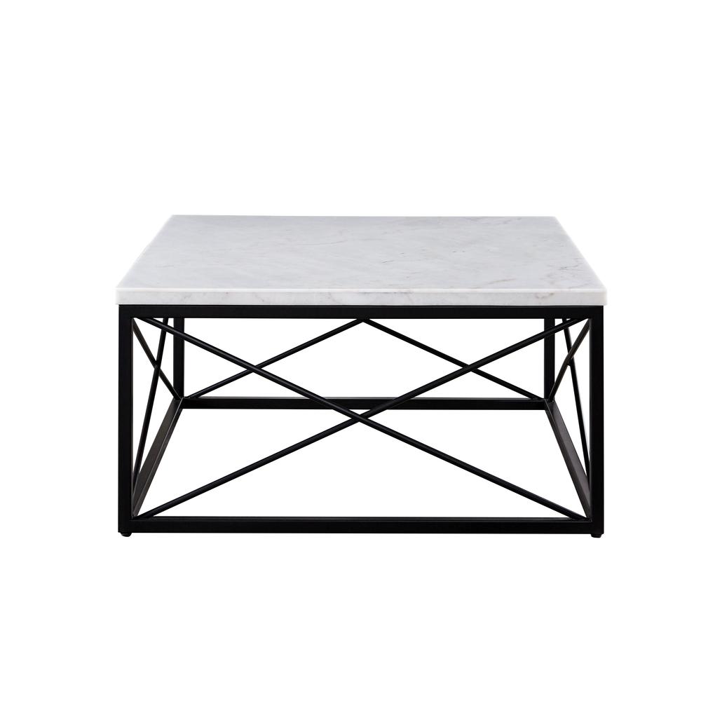 Skyler White Marble Top Square Cocktail Table