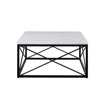 Skyler White Marble Top Square Cocktail Table