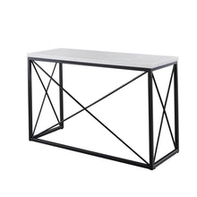 Skyler White Marble Top Rectangle Sofa Table