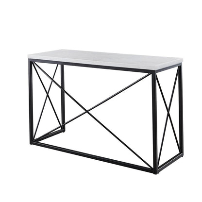 Skyler White Marble Top Rectangle Sofa Table