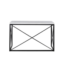 Skyler White Marble Top Rectangle Sofa Table