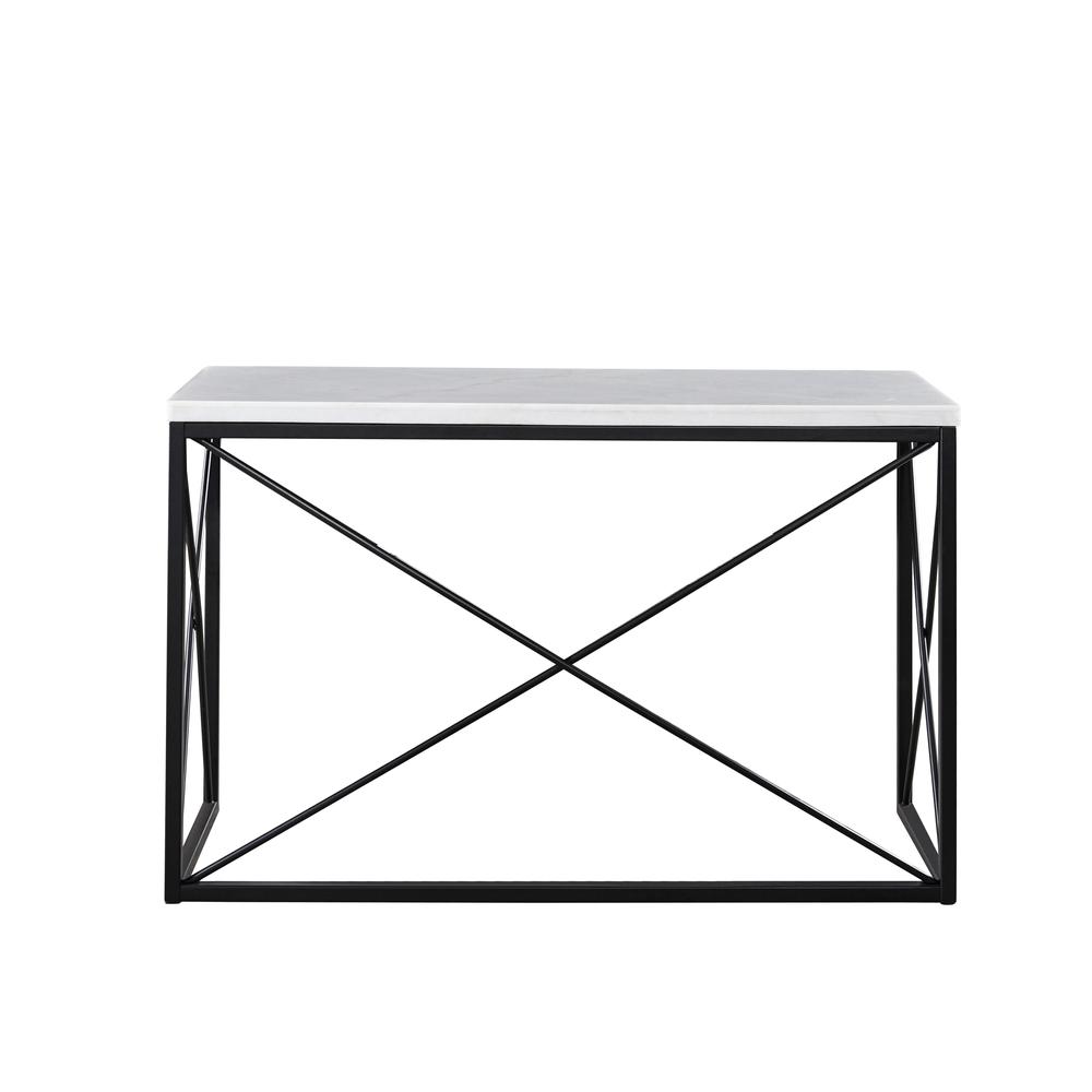 Skyler White Marble Top Rectangle Sofa Table