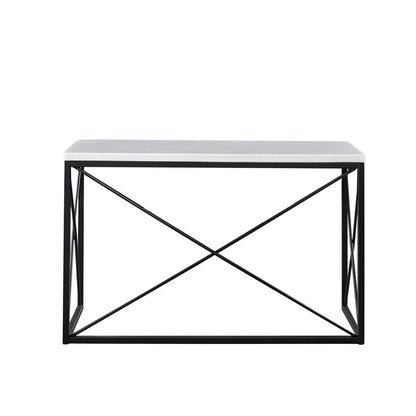 Skyler White Marble Top Rectangle Sofa Table