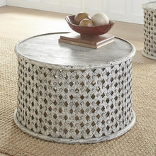 Samir Round Tribal Carved Wood