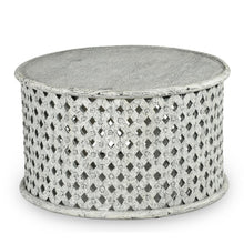 Samir Round Tribal Carved Wood