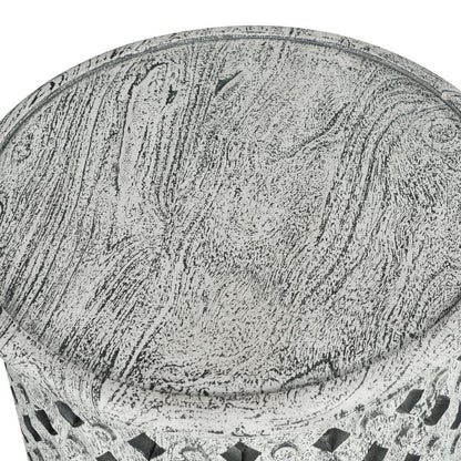 Samir Round Tribal Carved Wood