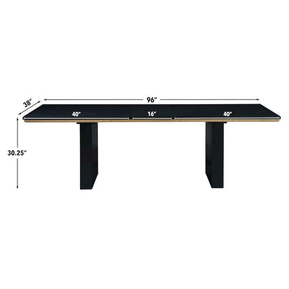 Magnolia 80-96" Dining Table w/16" Leaf, Black