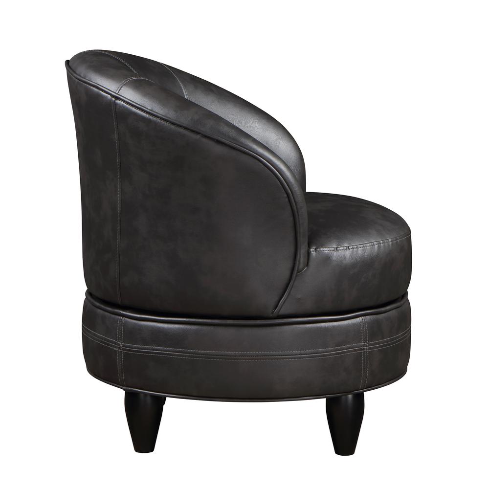 Sophia Swivel Accent Chair Gray Faux Leather