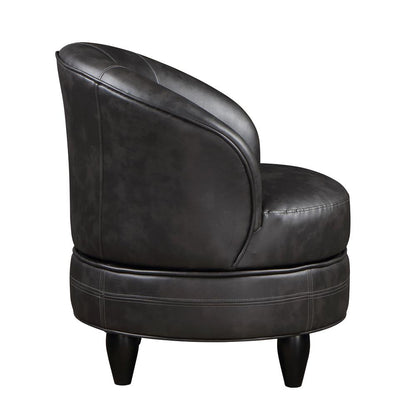 Sophia Swivel Accent Chair Gray Faux Leather
