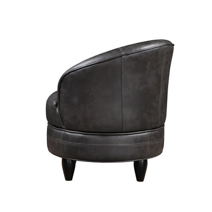 Sophia Swivel Accent Chair Gray Faux Leather