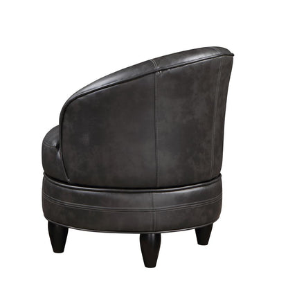 Sophia Swivel Accent Chair Gray Faux Leather