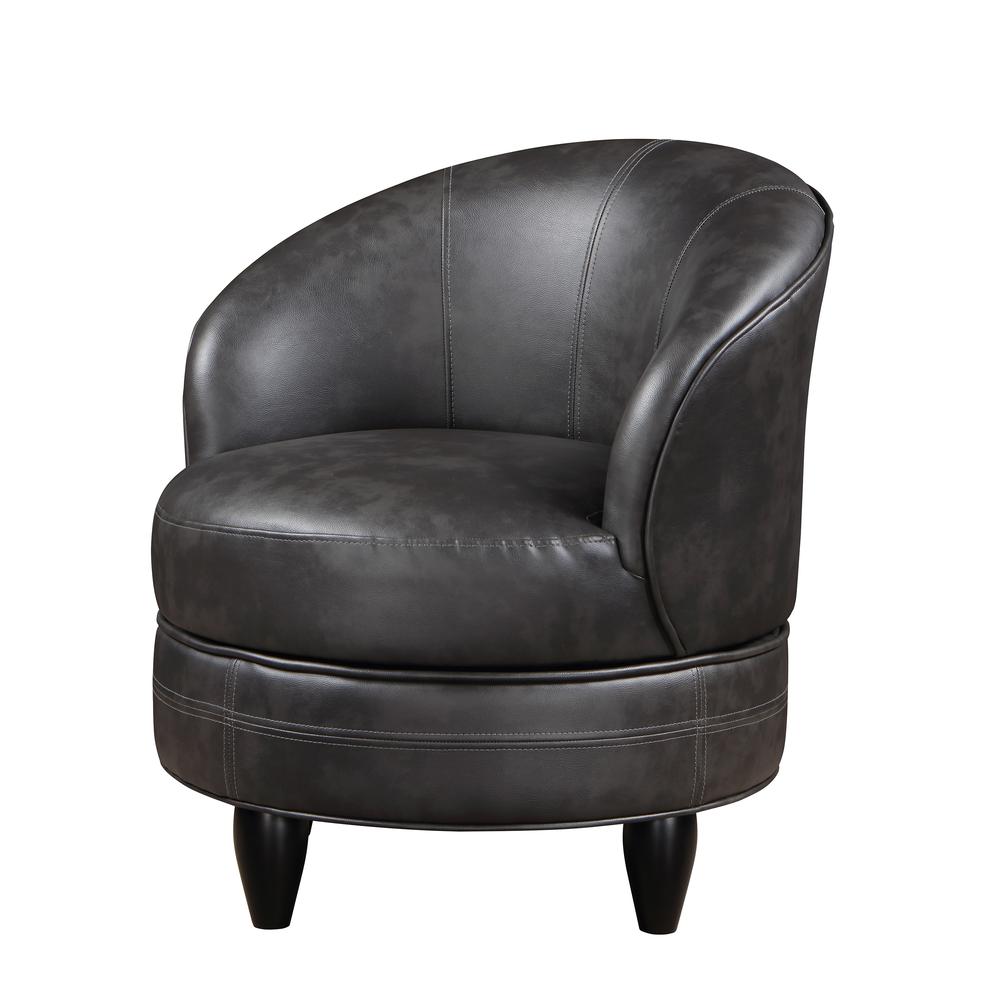 Sophia Swivel Accent Chair Gray Faux Leather