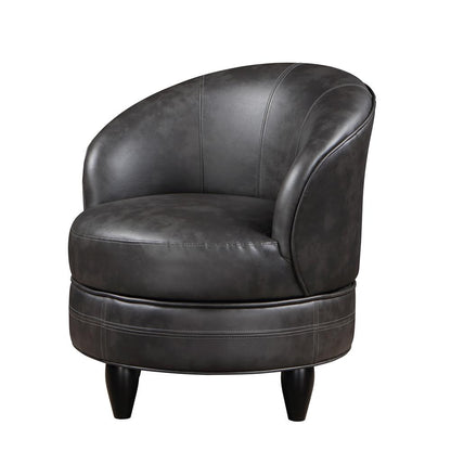 Sophia Swivel Accent Chair Gray Faux Leather
