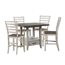 Drop Leaf Counter Height Dining Set, Lazy Susan, Storage Drawer, 5 Pieces