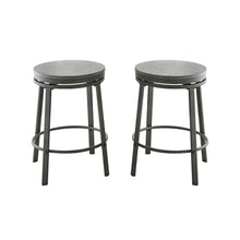 Swivel Backless Stools, Asian Ash Veneers, Compact Design, Set of 2