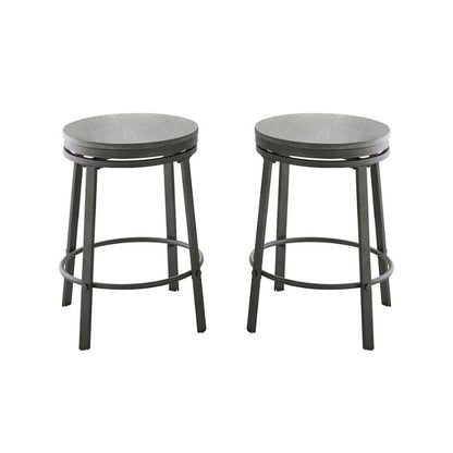 Swivel Backless Stools, Asian Ash Veneers, Compact Design, Set of 2