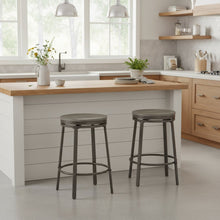 Swivel Backless Stools, Asian Ash Veneers, Compact Design, Set of 2