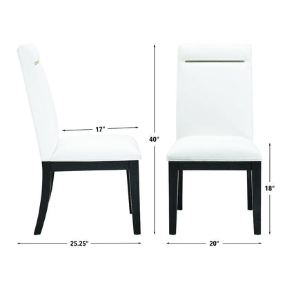 Yves Black Dining Table With 4 White Chairs
