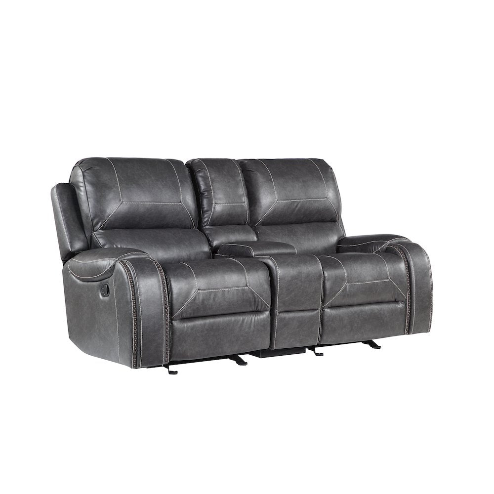 Keily Gray Manual Console Loveseat