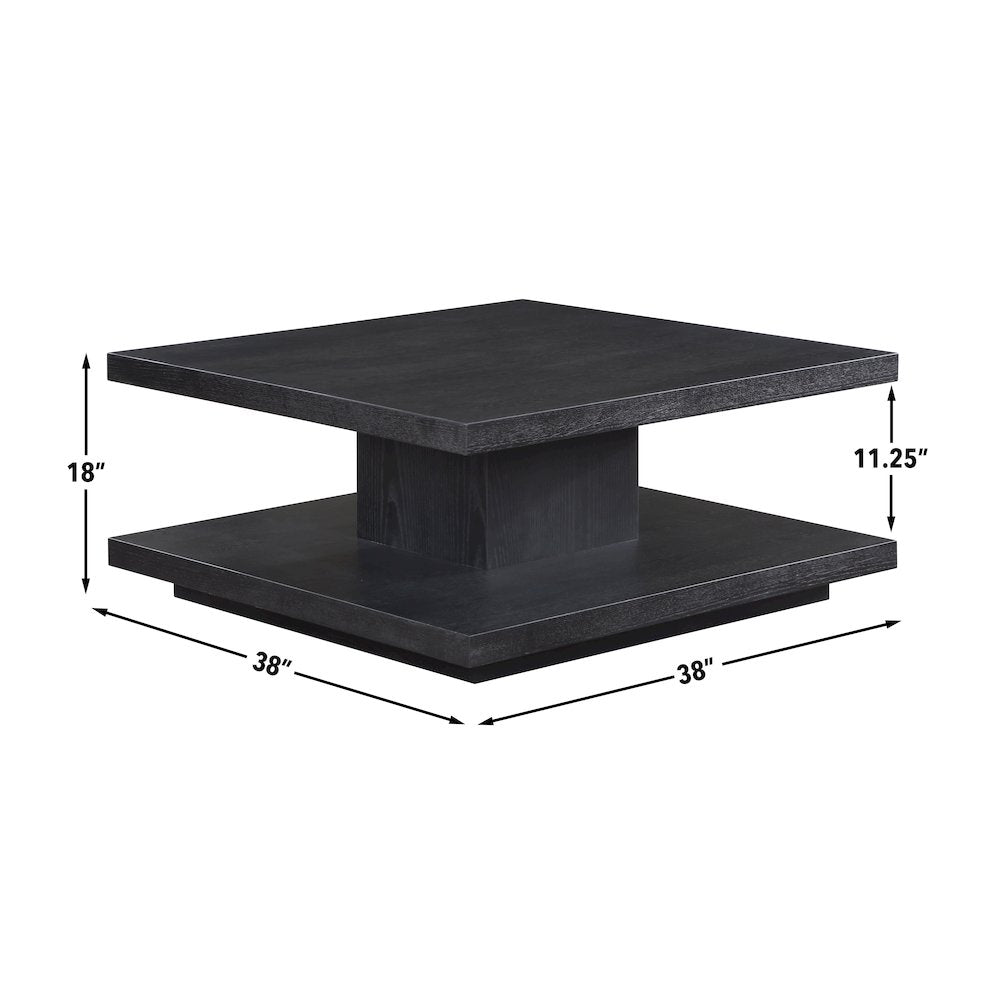 Canyon Cocktail Table with Casters, Black