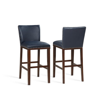 Navy KD Bar Stool - set of 2, Multi-step, hand applied dark espresso cherry finish