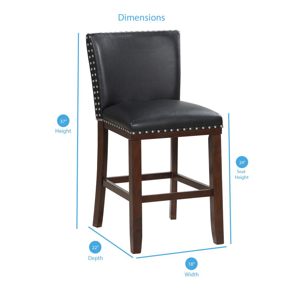 Tiffany Black KD Counter Stool - set of 2
