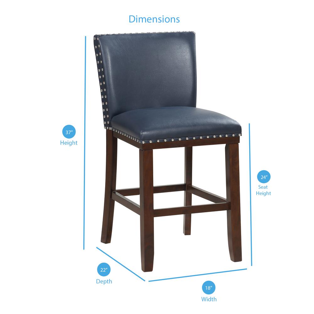 Tiffany Navy KD Counter Stool - set of 2