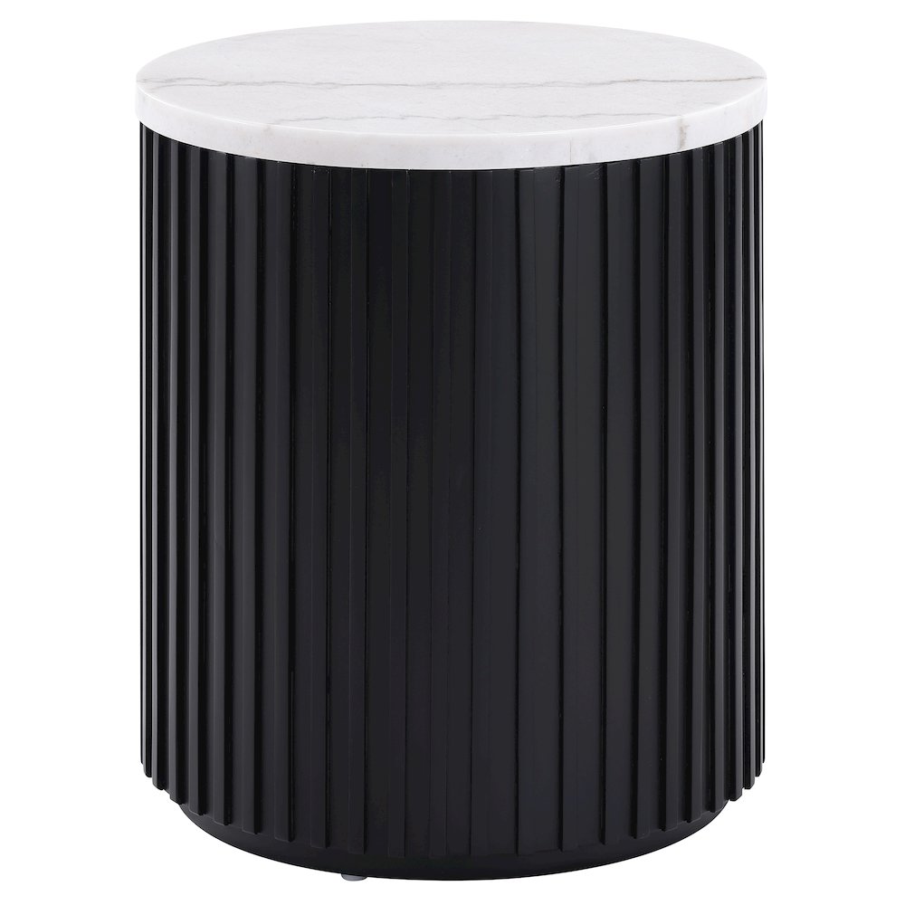 Colvin Round End Table, Black Finish