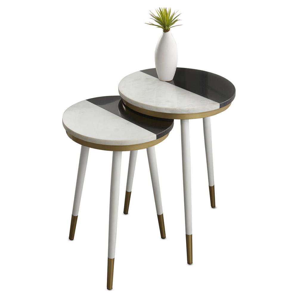 Taj 2-Pack Marble Top Side Tbls